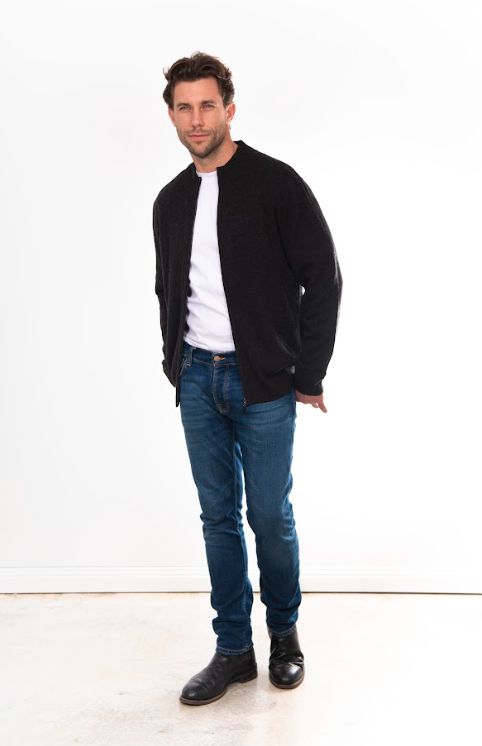 BRIDGE AND LORD ESSENTIAL ZIP UP CARDIGAN WOOLSTATION - CLOTHING BRIDGE AND LORD 3XL BLACK 