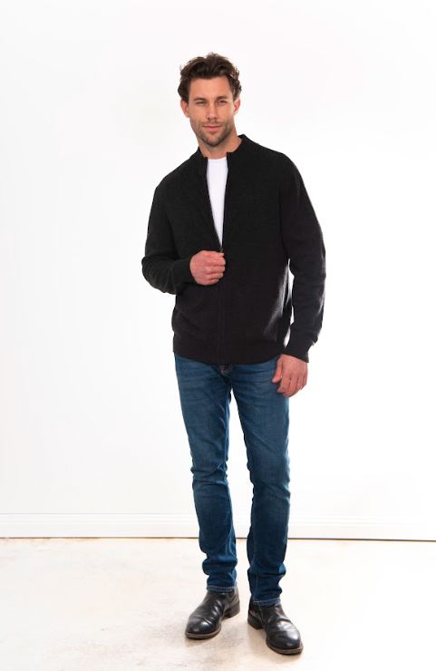 BRIDGE AND LORD ESSENTIAL ZIP UP CARDIGAN WOOLSTATION - CLOTHING BRIDGE AND LORD 