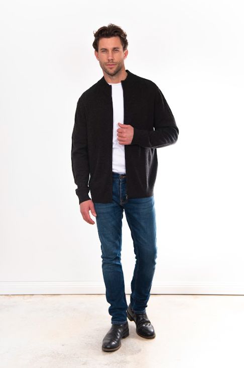 BRIDGE AND LORD ESSENTIAL ZIP UP CARDIGAN WOOLSTATION - CLOTHING BRIDGE AND LORD 