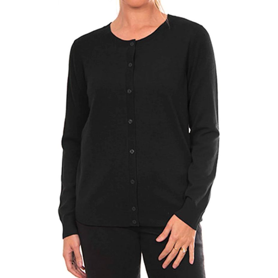 BRIDGE AND LORD KATE ESSENTIAL BUTTON TO NECK WOOLSTATION - CLOTHING BRIDGE AND LORD L BLACK 
