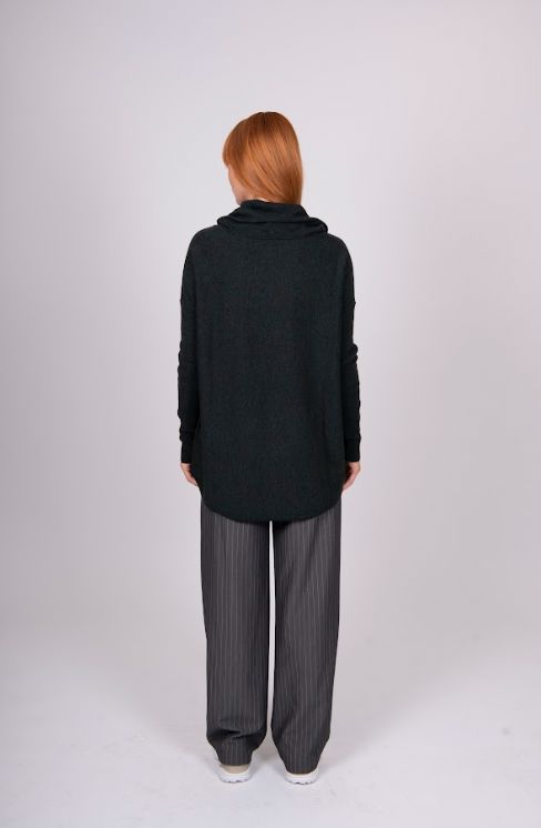 BRIDGE AND LORD KYLIE CURVED HEM COWL NECK PULLOVER WOOLSTATION - CLOTHING BRIDGE AND LORD 