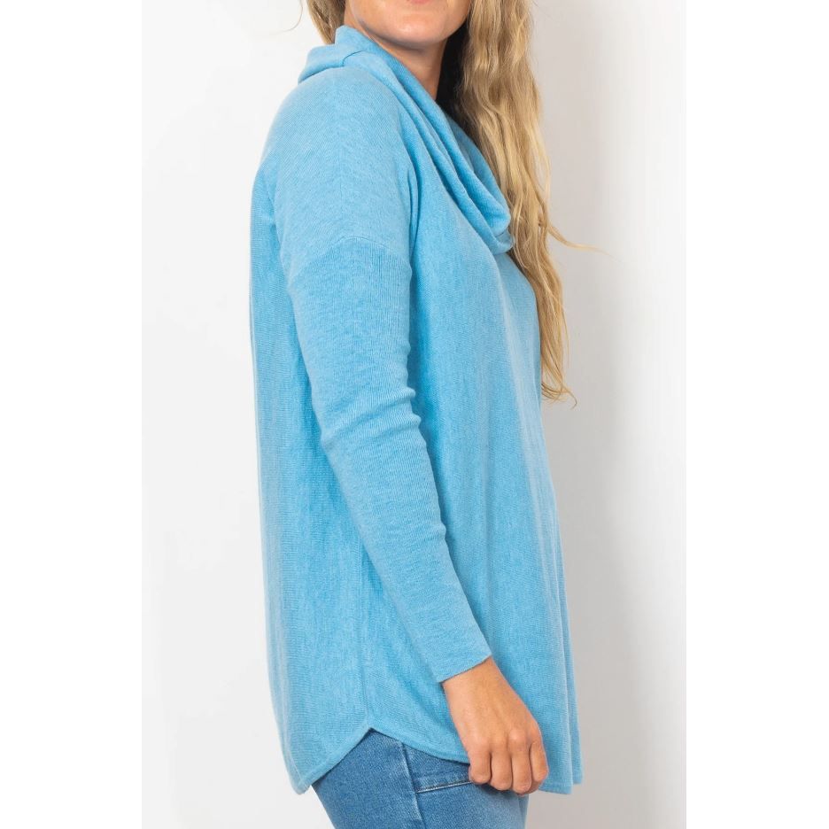 BRIDGE AND LORD KYLIE ESSENTIAL CURVED HEM COWL NECK WOOLSTATION - CLOTHING BRIDGE AND LORD 