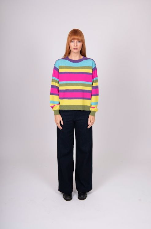 BRIDGE AND LORD MULTI STRIPE PULLOVER WOOLSTATION - CLOTHING BRIDGE AND LORD 