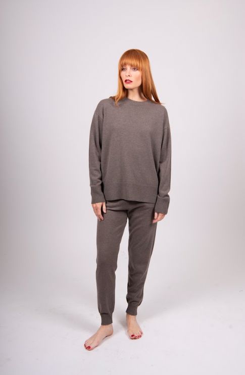 BRIDGE AND LORD RELAXED BOXY PULLOVER WOOLSTATION - CLOTHING BRIDGE AND LORD L MOCHA 