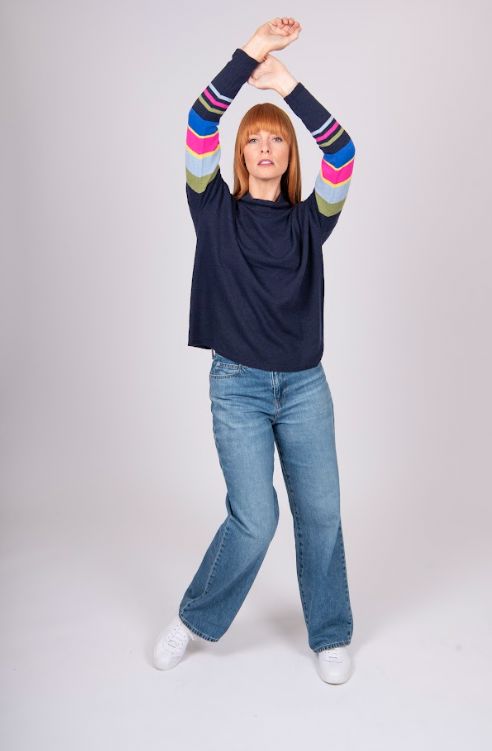 BRIDGE AND LORD STRIPE SLEEVE PULLOVER WOOLSTATION - CLOTHING BRIDGE AND LORD 