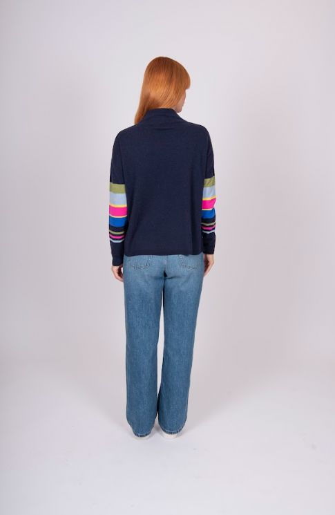 BRIDGE AND LORD STRIPE SLEEVE PULLOVER WOOLSTATION - CLOTHING BRIDGE AND LORD 