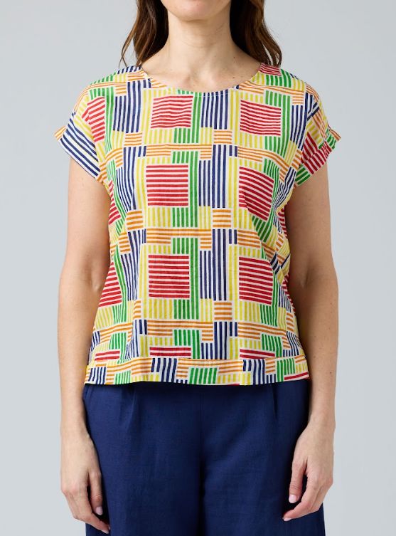 CAKE VICKY ROUND NECK TOP WOOLSTATION - CLOTHING CAKE L RAINBOW STRIPE 