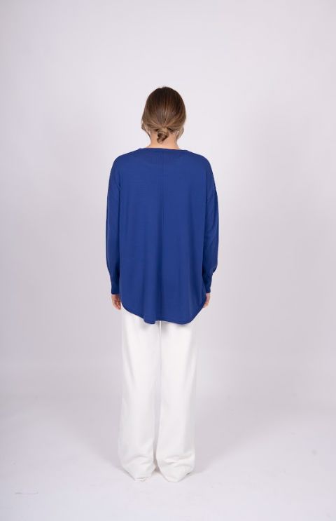 FIELDS PULLOVER WITH VERIGATED RIB COLLAR WOOLSTATION - CLOTHING FIELDS 
