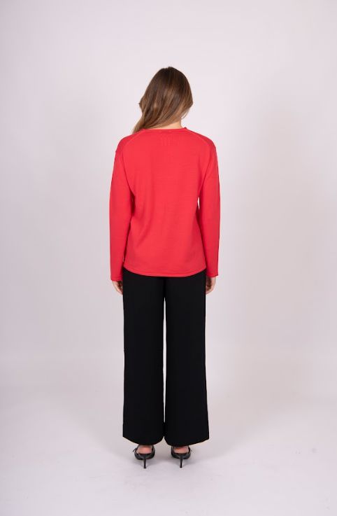 FIELDS RELAXED V-NECK ROLL TRIM PULLOVER WOOLSTATION - CLOTHING FIELDS 