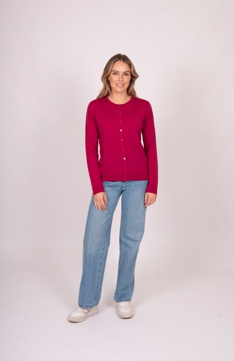 FIELDS SHORT CARDIGAN WITH ROLL TRIM WOOLSTATION - CLOTHING FIELDS 