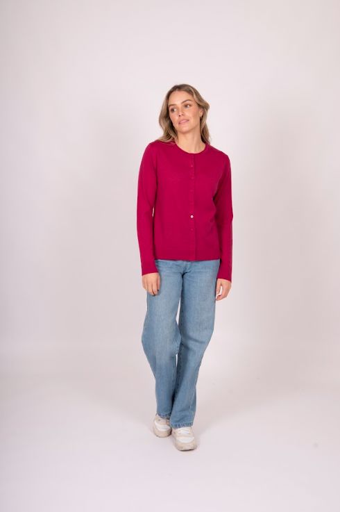 FIELDS SHORT CARDIGAN WITH ROLL TRIM WOOLSTATION - CLOTHING FIELDS 