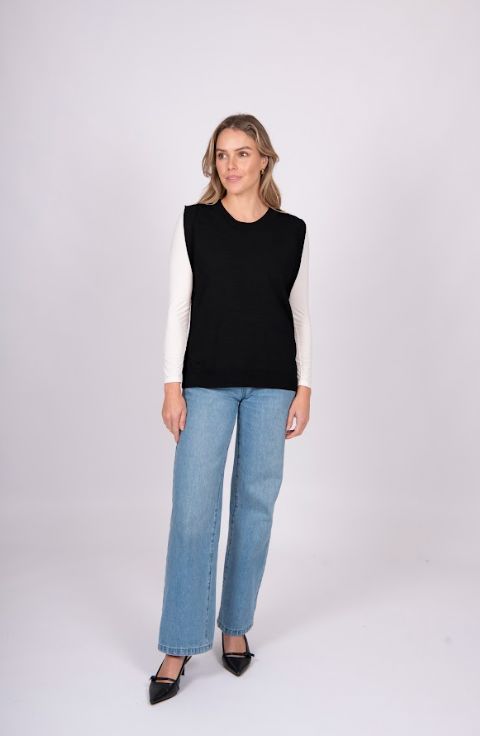 FIELDS SIDE BUTTON CREW NECK VEST WOOLSTATION - CLOTHING FIELDS 