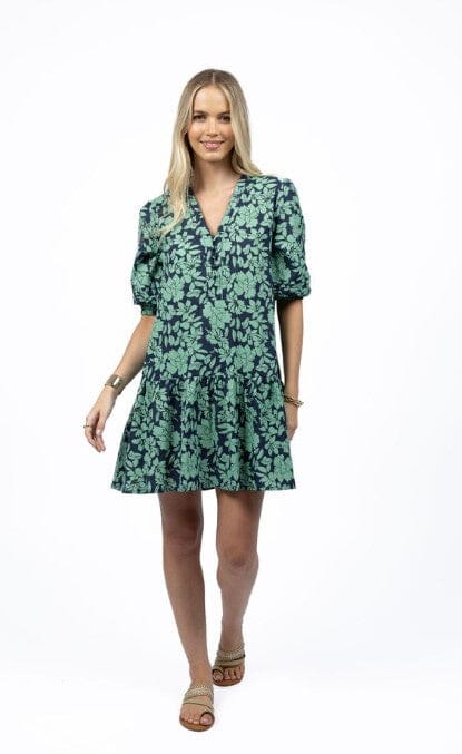 HUMIDITY FLEUR SMOCK DRESS WOOLSTATION - CLOTHING HUMIDITY L MINT/NAVY 