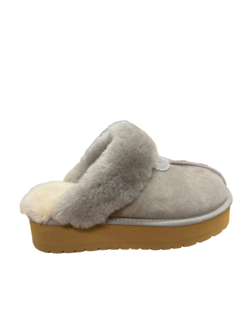 JUMBO UGG PLATFORM SCUFF SHOE SHOP - UGGS BOOTS JUMBO UGG 10 PALE GREY 