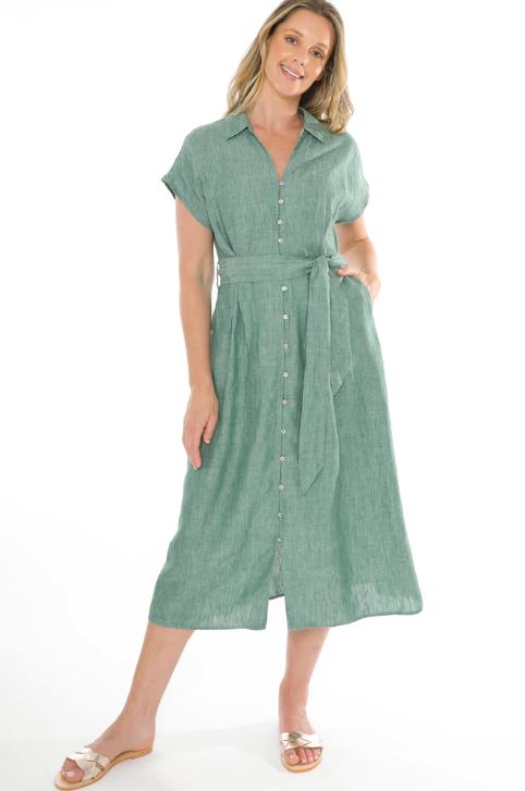 JUMP BELTED LINEN DRESS WOOLSTATION - CLOTHING JUMP 