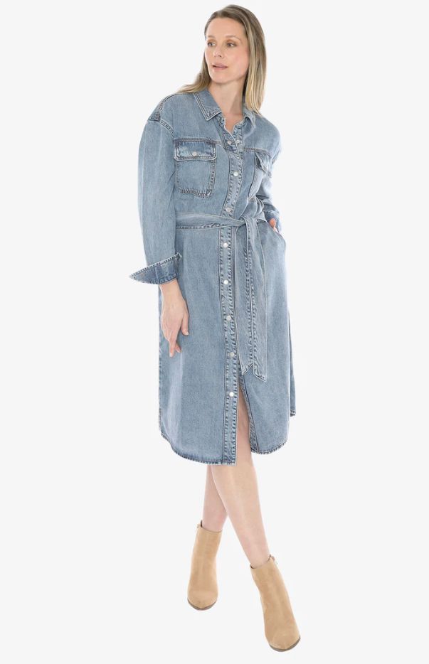 JUMP SOFT DENIM TIE DRESS WOOLSTATION - CLOTHING JUMP 