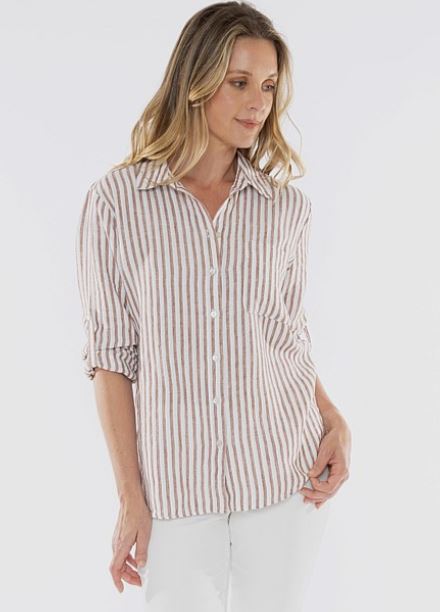 JUMP STRIPE LINEN SHIRT WOOLSTATION - CLOTHING JUMP 