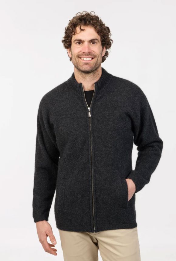 NATIVE WORLD MENS FELTED ZIP JACKET WOOLSTATION - CLOTHING MKM 