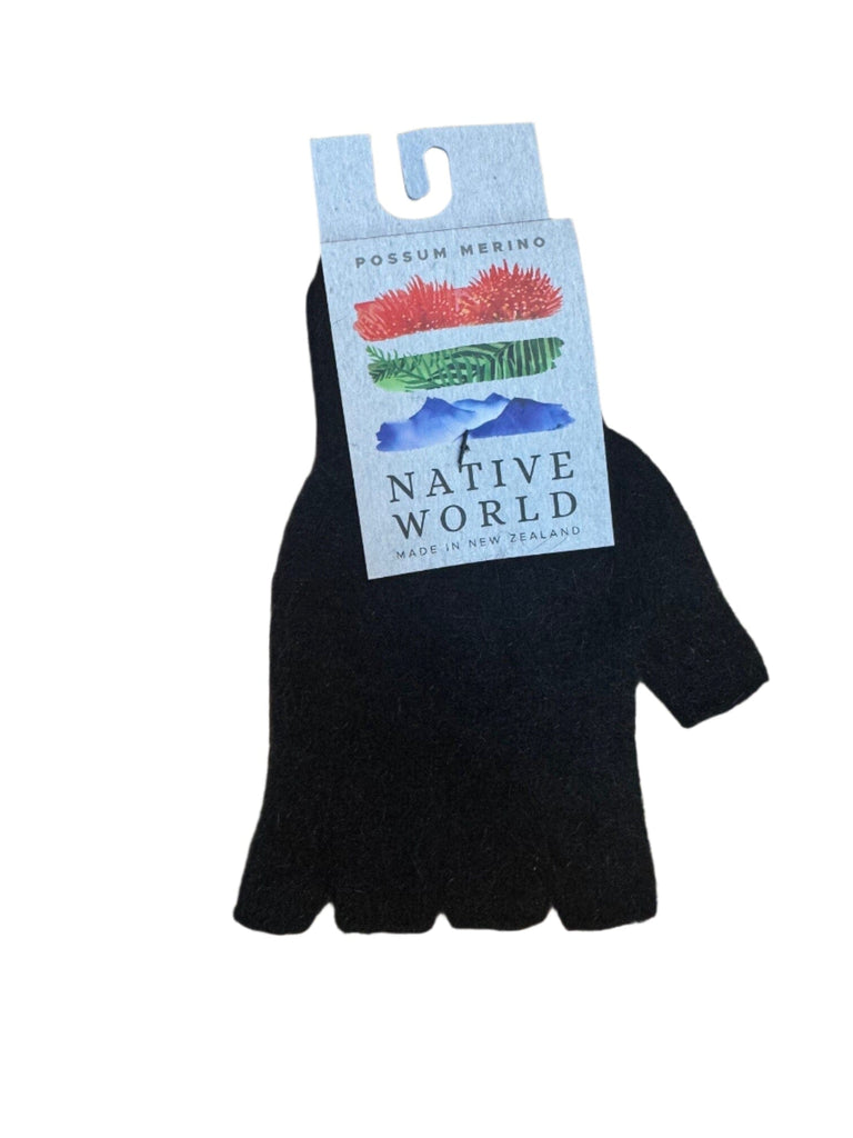 NATIVE WORLD PLAIN FINGERLESS GLOVES WOOLSTATION - ACCESSORIES NATIVE WORLD L BLACK 