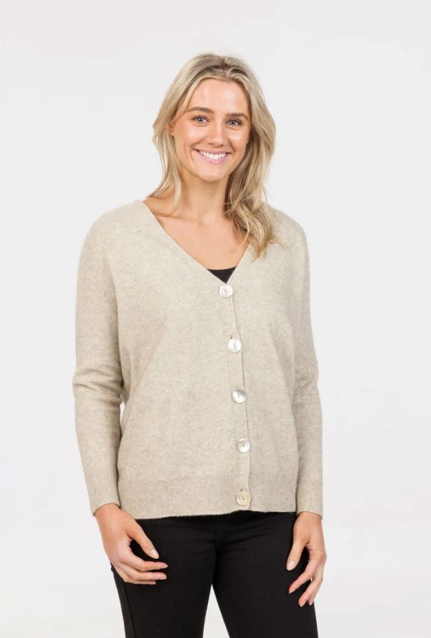NATIVE WORLD RELAXED CARDIGAN WOOLSTATION - CLOTHING MKM L NATURAL 