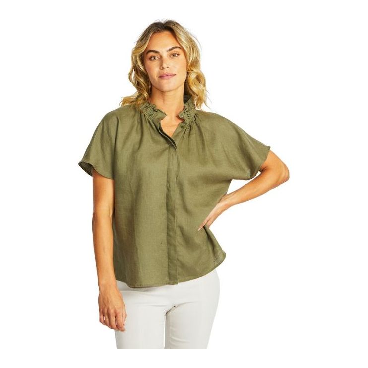 PING PONG NORA LINEN RUFFLE BLOUSE WOOLSTATION - CLOTHING PINGPONG 