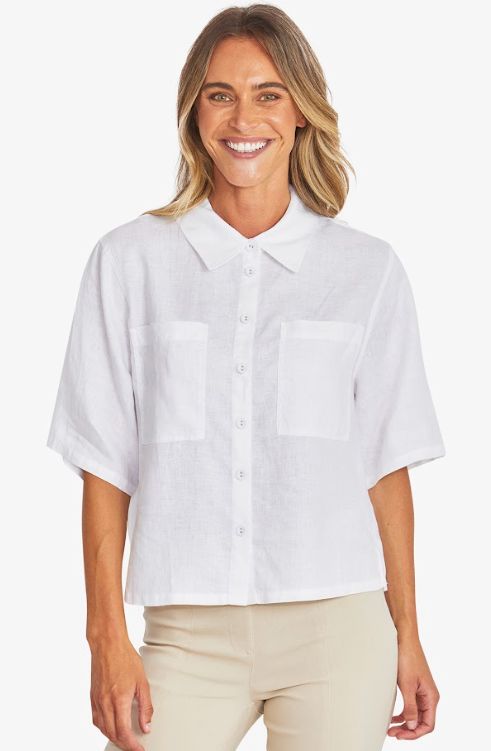 PINGPONG EFFIE CROP LINEN SHIRT WOOLSTATION - CLOTHING PINGPONG 