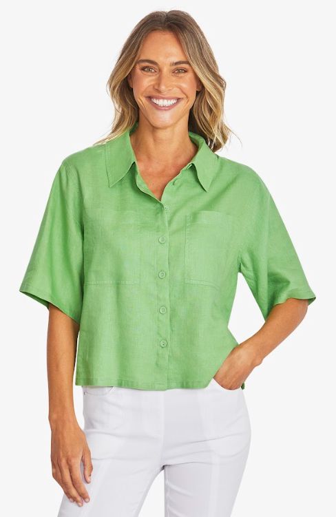 PINGPONG EFFIE CROP LINEN SHIRT WOOLSTATION - CLOTHING PINGPONG 