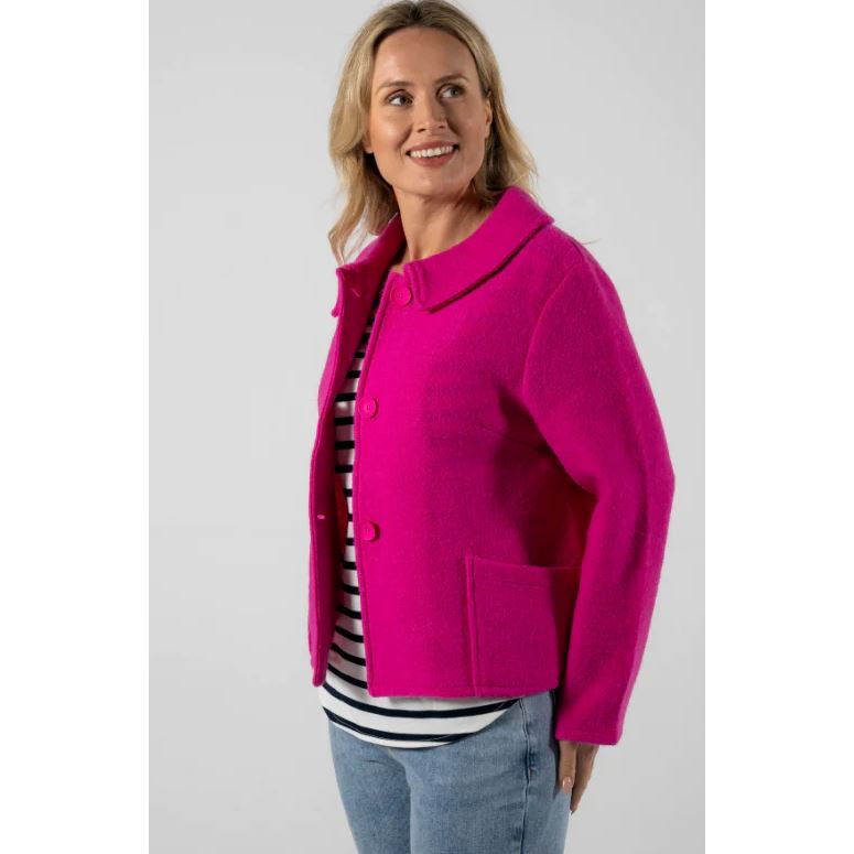 SEE SAW 100% BOILED WOOL AUDREY COLLAR JACKET WOOLSTATION - CLOTHING SEE SAW 