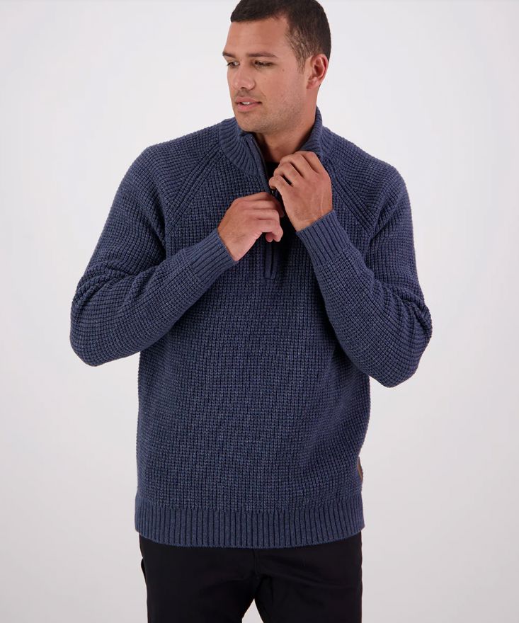 SWANNDRI CHALKY ISLAND WAFFLE JUMPER WOOLSTATION - CLOTHING SWANNDRI 