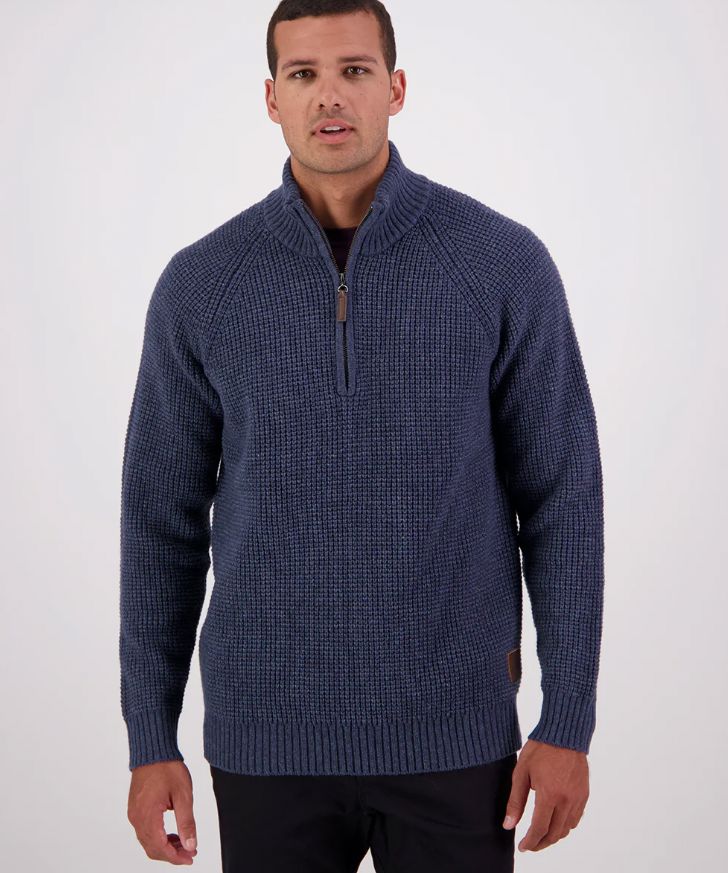 SWANNDRI CHALKY ISLAND WAFFLE JUMPER WOOLSTATION - CLOTHING SWANNDRI 