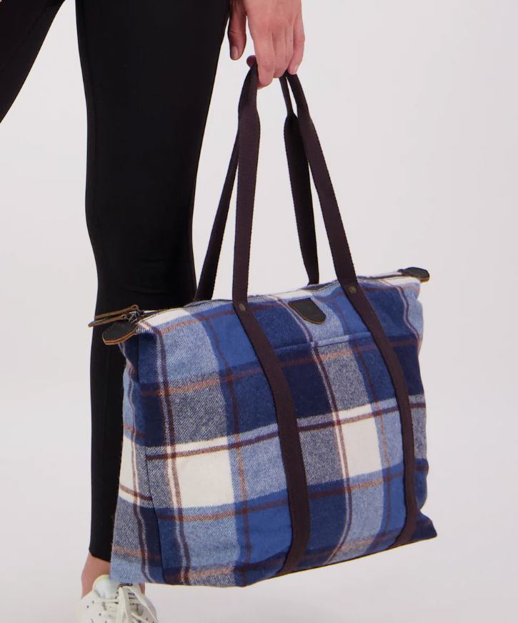 SWANNDRI QUEENSTOWN WOOL TOTE BAGE WOOLSTATION - ACCESSORIES SWANNDRI FITZROY CHECK 