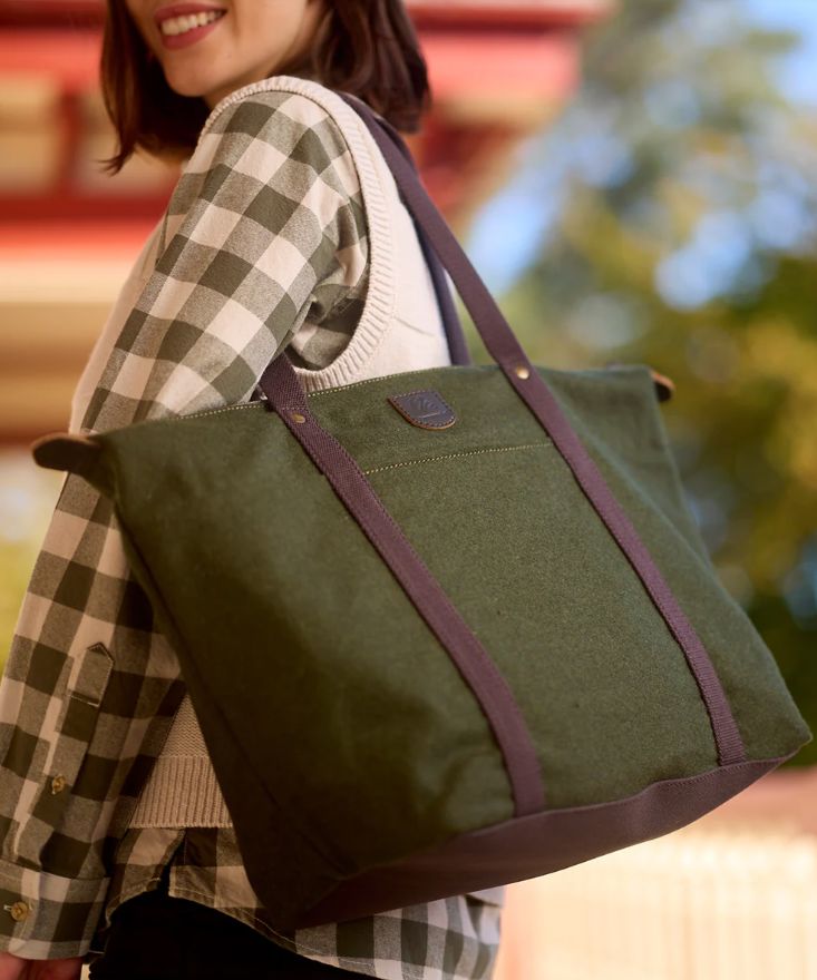 SWANNDRI QUEENSTOWN WOOL TOTE BAGE WOOLSTATION - ACCESSORIES SWANNDRI OLIVE 
