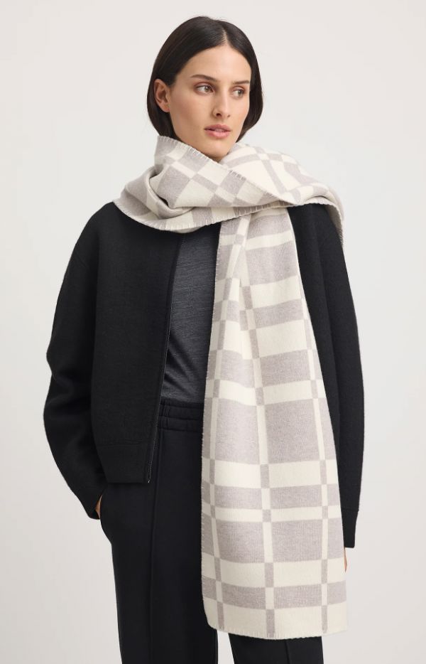 TOORALLIE ABSTRACT CHECK SCARF WOOLSTATION - ACCESSORIES TOORALLIE 