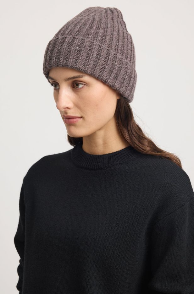 TOORALLIE CHUNKY WOOL BEANIE WOOLSTATION - ACCESSORIES TOORALLIE MOCHA 