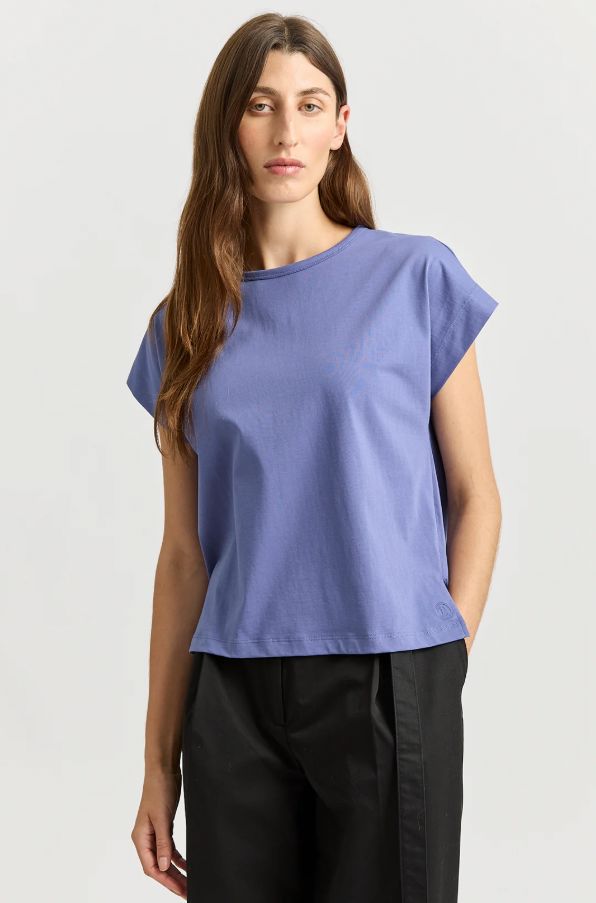 TOORALLIE CREW NECK TANK WOOLSTATION - CLOTHING TOORALLIE 10 DENIM BLUE 