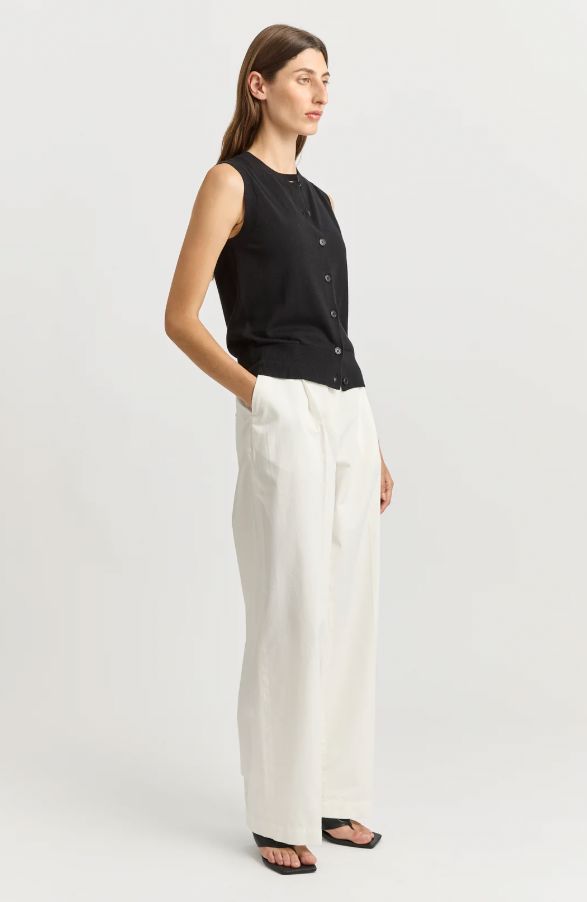 TOORALLIE FINE BUTTON TANK WOOLSTATION - CLOTHING TOORALLIE 