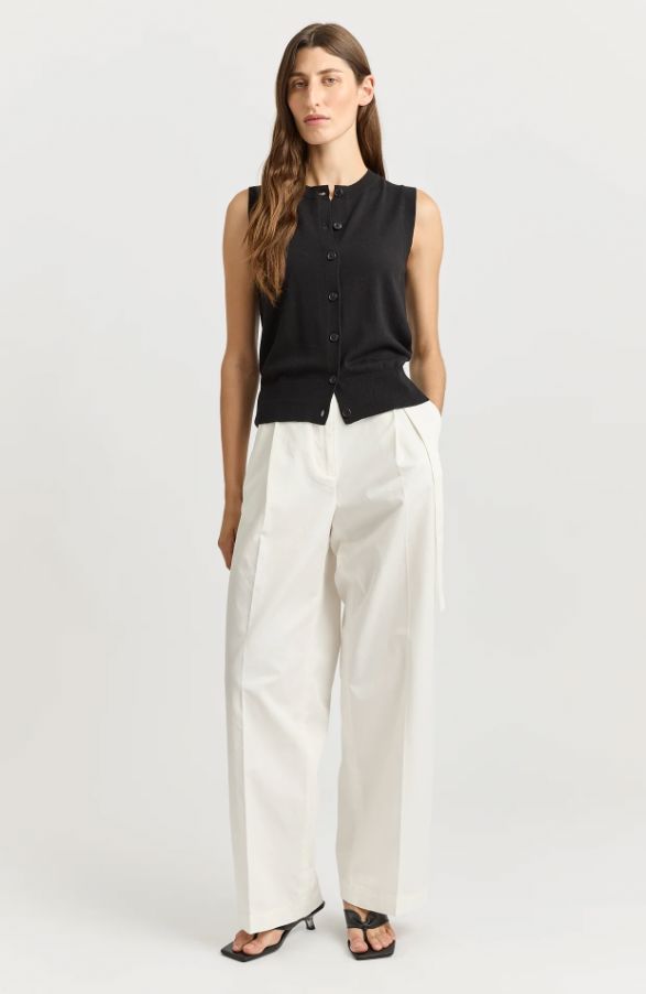 TOORALLIE FINE BUTTON TANK WOOLSTATION - CLOTHING TOORALLIE 