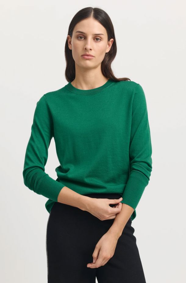 TOORALLIE FINE MERINO CREW JUMPER WOOLSTATION - CLOTHING TOORALLIE LUSH GREEN 10 