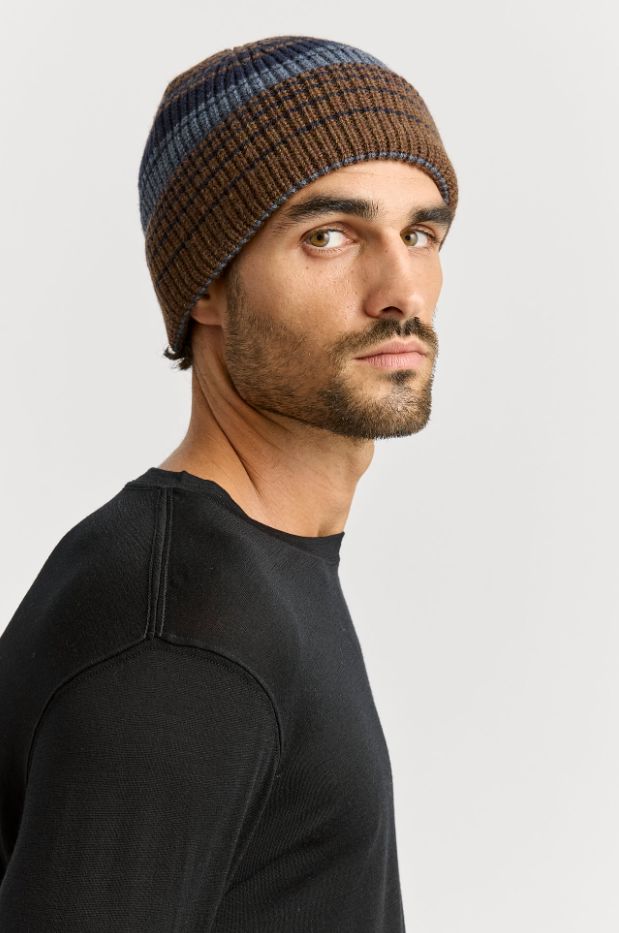 TOORALLIE GRADIENT STRIPE BEANIE WOOLSTATION - ACCESSORIES TOORALLIE OTTER 