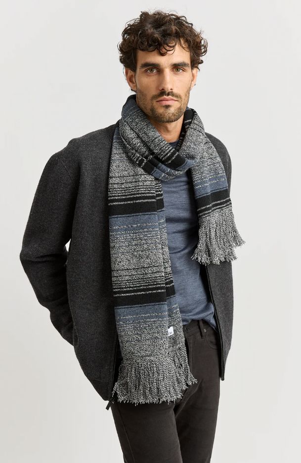 TOORALLIE GRADIENT STRIPE SCARF WOOLSTATION - ACCESSORIES TOORALLIE BLUE SLATE 