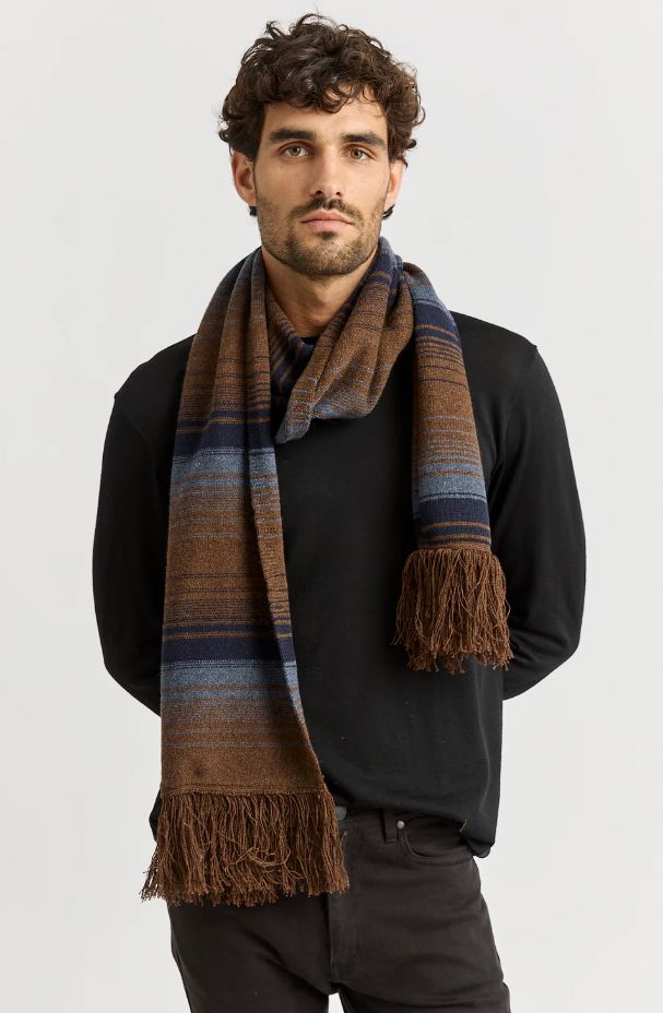 TOORALLIE GRADIENT STRIPE SCARF WOOLSTATION - ACCESSORIES TOORALLIE OTTER 