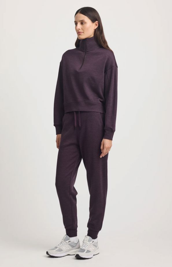 TOORALLIE LOUNGE CROPPED HALF ZIP WOOLSTATION - CLOTHING TOORALLIE 