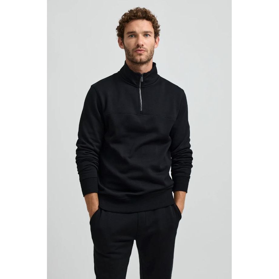 TOORALLIE MENS LOUNGE ZIP SWEATER WOOLSTATION - CLOTHING TOORALLIE L BLACK 