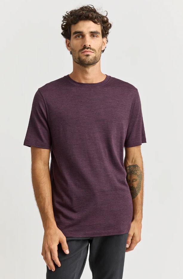 TOORALLIE MERINO CREW T-SHIRT WOOLSTATION - CLOTHING TOORALLIE SUMAK L 