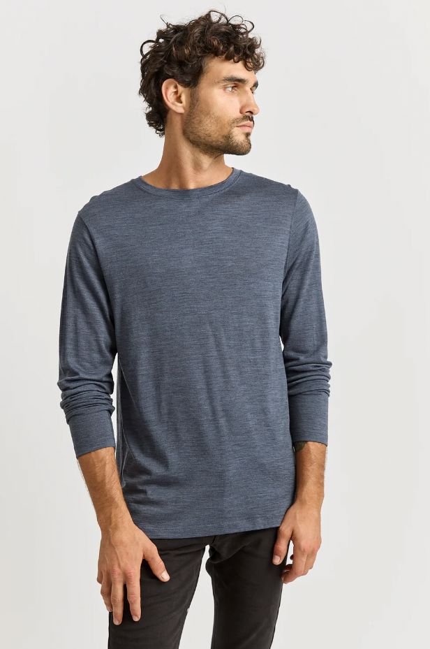 TOORALLIE MERINO LONG SLEEVE T-SHIRT WOOLSTATION - CLOTHING TOORALLIE BLUE SLATE L 