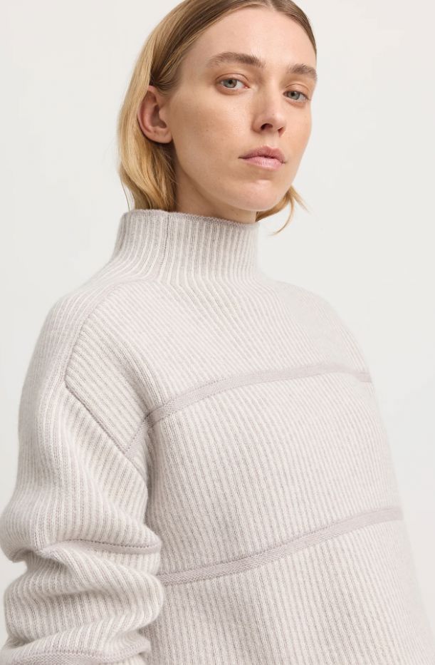 TOORALLIE PIN STRIPE FUNNEL NECK JUMPER WOOLSTATION - CLOTHING TOORALLIE 