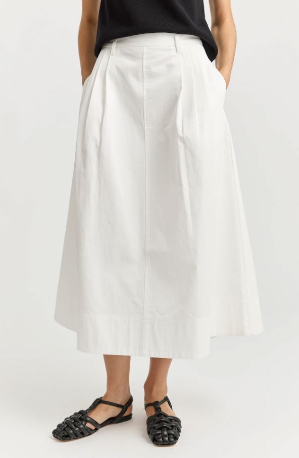 TOORALLIE PLEAT DETAIL MIDI SKIRT WOOLSTATION - CLOTHING TOORALLIE 