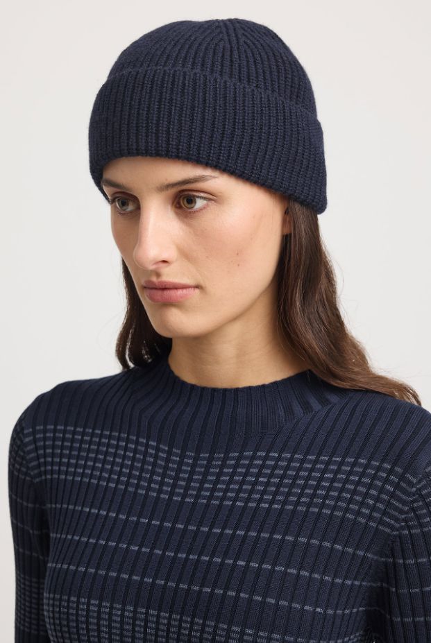 TOORALLIE RIB KNIT BEANIE WOOLSTATION - ACCESSORIES TOORALLIE FRENCH NAVY 