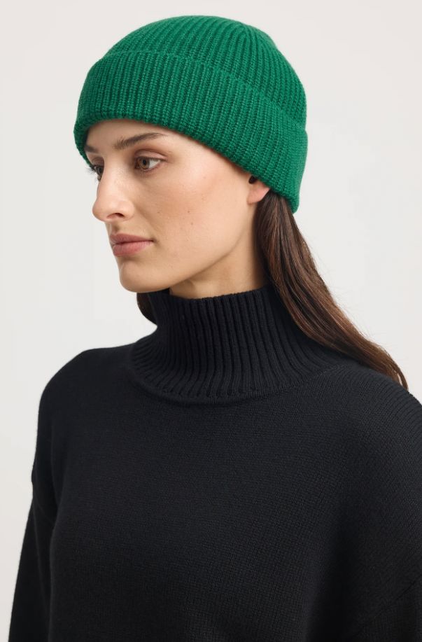 TOORALLIE RIB KNIT BEANIE WOOLSTATION - ACCESSORIES TOORALLIE LUSH GREEN 