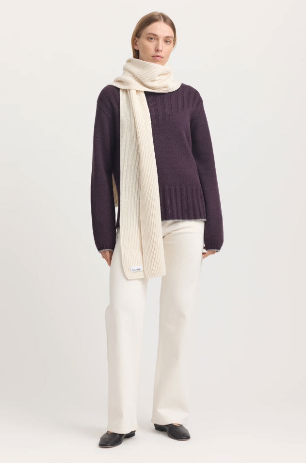 TOORALLIE RIB KNIT SCARF WOOLSTATION - ACCESSORIES TOORALLIE IVORY 